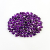64.70 Carat African Amethyst 7x5mm Smooth Pear Shape A Grade Cabochons Parcel - Total 87 Pcs.
