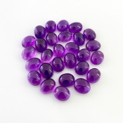 87.50 Cts. African Amethyst 10X8mm Smooth Oval Shape A Grade Cabochons Parcel - Total 28 Pcs.