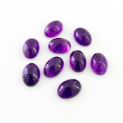 55.85 Carat African Amethyst 14x10mm Smooth Oval Shape A Grade Cabochons Parcel - Total 9 Pcs.