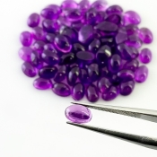 36.30 Carat African Amethyst 6x4mm Smooth Oval Shape A Grade Cabochons Parcel - Total 75 Pcs.