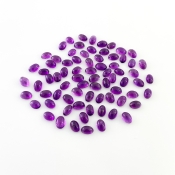 36.30 Carat African Amethyst 6x4mm Smooth Oval Shape A Grade Cabochons Parcel - Total 75 Pcs.