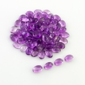 38.05 Carat African Amethyst 6x4mm Smooth Oval Shape A Grade Cabochons Parcel - Total 78 Pcs.