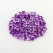 38.05 Carat African Amethyst 6x4mm Smooth Oval Shape A Grade Cabochons Parcel - Total 78 Pcs.