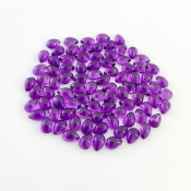 65 Carat African Amethyst 7x5mm Smooth Pear Shape A Grade Cabochons Parcel - Total 88 Pcs.