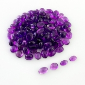 39 Carat African Amethyst 5x3-5x4mm Smooth Oval Shape A Grade Cabochons Parcel - Total 126 Pcs.