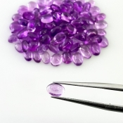 26.10 Carat African Amethyst 5x3-5x4mm Smooth Oval Shape A Grade Cabochons Parcel - Total 96 Pcs.