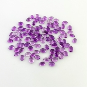 26.10 Carat African Amethyst 5x3-5x4mm Smooth Oval Shape A Grade Cabochons Parcel - Total 96 Pcs.
