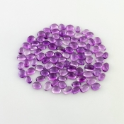 26.10 Carat African Amethyst 5x3-5x4mm Smooth Oval Shape A Grade Cabochons Parcel - Total 96 Pcs.