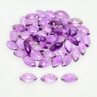 53 Carat African Amethyst 10x5mm Rose Cut Marquise Shape AA Grade Cabochons Parcel - Total 51 Pcs.