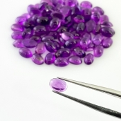 39.90 Carat African Amethyst 6x4mm Smooth Oval Shape A Grade Cabochons Parcel - Total 85 Pcs.