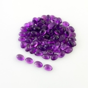 39.90 Carat African Amethyst 6x4mm Smooth Oval Shape A Grade Cabochons Parcel - Total 85 Pcs.
