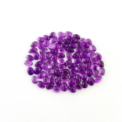 39.90 Carat African Amethyst 6x4mm Smooth Oval Shape A Grade Cabochons Parcel - Total 85 Pcs.