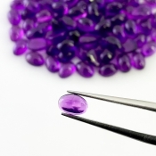52.60 Carat African Amethyst 6x4mm Smooth Oval Shape A Grade Cabochons Parcel - Total 100 Pcs.
