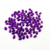 50.40 Carat African Amethyst 6x4mm Smooth Oval Shape A Grade Cabochons Parcel - Total 100 Pcs.