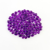 50.40 Carat African Amethyst 6x4mm Smooth Oval Shape A Grade Cabochons Parcel - Total 100 Pcs.