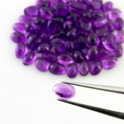 39.85 Carat African Amethyst 6x4mm Smooth Oval Shape A Grade Cabochons Parcel - Total 58 Pcs.