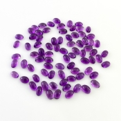 39.85 Carat African Amethyst 6x4mm Smooth Oval Shape A Grade Cabochons Parcel - Total 58 Pcs.