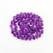 39.85 Carat African Amethyst 6x4mm Smooth Oval Shape A Grade Cabochons Parcel - Total 58 Pcs.