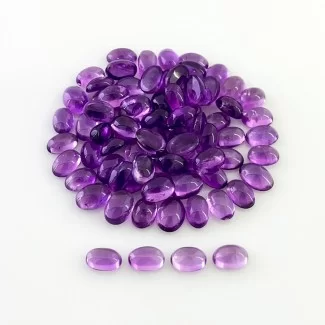 African Amethyst Smooth Oval Shape A Grade Cabochon Parcel - 6x4mm - 80 Pc. - 38.30 Carat