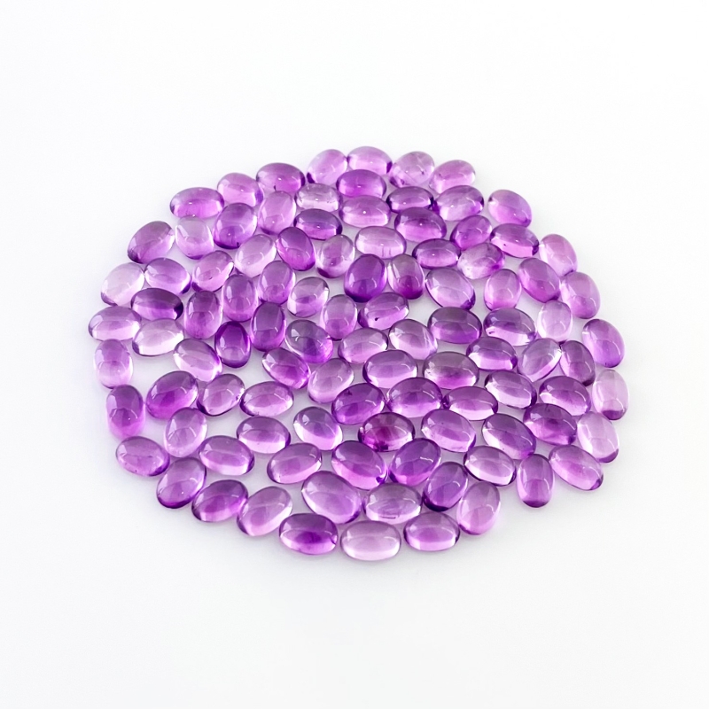 46.10 Carat African Amethyst 6x4mm Smooth Oval Shape A Grade Cabochons Parcel - Total 100 Pcs.
