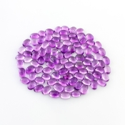 46.10 Carat African Amethyst 6x4mm Smooth Oval Shape A Grade Cabochons Parcel - Total 100 Pcs.