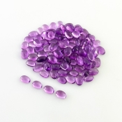 46.10 Carat African Amethyst 6x4mm Smooth Oval Shape A Grade Cabochons Parcel - Total 100 Pcs.