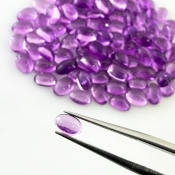 46.10 Carat African Amethyst 6x4mm Smooth Oval Shape A Grade Cabochons Parcel - Total 100 Pcs.