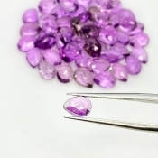 42 Carat African Amethyst 7x5mm Rose Cut Pear Shape AA Grade Cabochons Parcel - Total 52 Pcs.