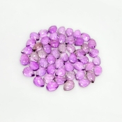 42 Carat African Amethyst 7x5mm Rose Cut Pear Shape AA Grade Cabochons Parcel - Total 52 Pcs.