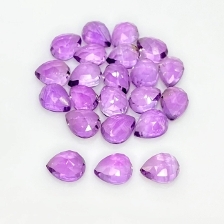 41.05 Carat African Amethyst 9x7mm Rose Cut Pear Shape AA Grade Cabochons Parcel - Total 22 Pcs.