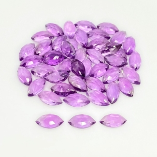 47.50 Carat African Amethyst 10x5mm Rose Cut Marquise Shape AA Grade Cabochons Parcel - Total 45 Pcs.