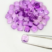 34.45 Carat African Amethyst 5mm Rose Cut Square Cushion Shape AA Grade Cabochons Parcel - Total 50 Pcs.