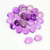 33.30 Carat African Amethyst 8x6mm Rose Cut Oval Shape AA Grade Cabochons Parcel - Total 26 Pcs.