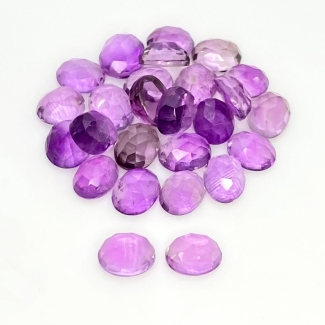 33.30 Carat African Amethyst 8x6mm Rose Cut Oval Shape AA Grade Cabochons Parcel - Total 26 Pcs.