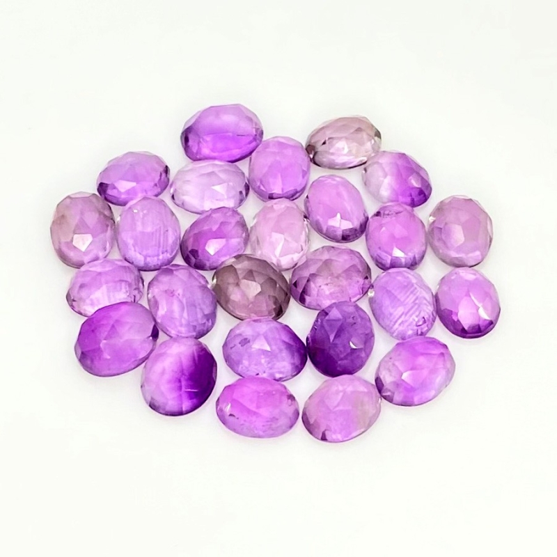 33.30 Carat African Amethyst 8x6mm Rose Cut Oval Shape AA Grade Cabochons Parcel - Total 26 Pcs.