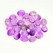 33.30 Carat African Amethyst 8x6mm Rose Cut Oval Shape AA Grade Cabochons Parcel - Total 26 Pcs.