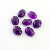 45.30 Cts. African Amethyst 14x10mm Smooth Oval Shape A Grade Cabochons Parcel - Total 7 Pcs.