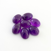 45.30 Cts. African Amethyst 14x10mm Smooth Oval Shape A Grade Cabochons Parcel - Total 7 Pcs.