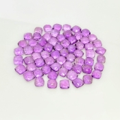 64.70 Carat African Amethyst 6mm Rose Cut Square Cushion Shape AA Grade Cabochons Parcel - Total 65 Pcs.