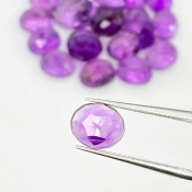 51.70 Carat African Amethyst 9x7mm Rose Cut Oval Shape AA Grade Cabochons Parcel - Total 25 Pcs.