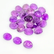 51.70 Carat African Amethyst 9x7mm Rose Cut Oval Shape AA Grade Cabochons Parcel - Total 25 Pcs.