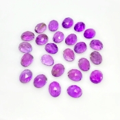 51.70 Carat African Amethyst 9x7mm Rose Cut Oval Shape AA Grade Cabochons Parcel - Total 25 Pcs.