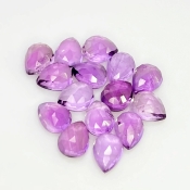 28.55 Carat African Amethyst 9x7mm Rose Cut Pear Shape AA Grade Cabochons Parcel - Total 15 Pcs.