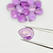 28.55 Carat African Amethyst 9x7mm Rose Cut Pear Shape AA Grade Cabochons Parcel - Total 15 Pcs.