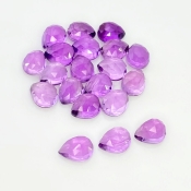 38.65 Carat African Amethyst 9x7mm Rose Cut Pear Shape AA Grade Cabochons Parcel - Total 20 Pcs.