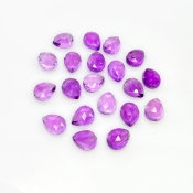 38.65 Carat African Amethyst 9x7mm Rose Cut Pear Shape AA Grade Cabochons Parcel - Total 20 Pcs.