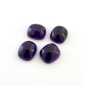 56.70 Carat African Amethyst 16x14mm Smooth Cushion Shape A Grade Cabochons Parcel - Total 4 Pcs.