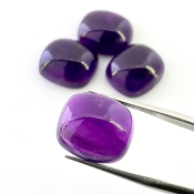 56.70 Carat African Amethyst 16x14mm Smooth Cushion Shape A Grade Cabochons Parcel - Total 4 Pcs.
