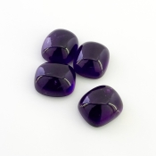 56.70 Carat African Amethyst 16x14mm Smooth Cushion Shape A Grade Cabochons Parcel - Total 4 Pcs.