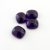 56.70 Carat African Amethyst 16x14mm Smooth Cushion Shape A Grade Cabochons Parcel - Total 4 Pcs.